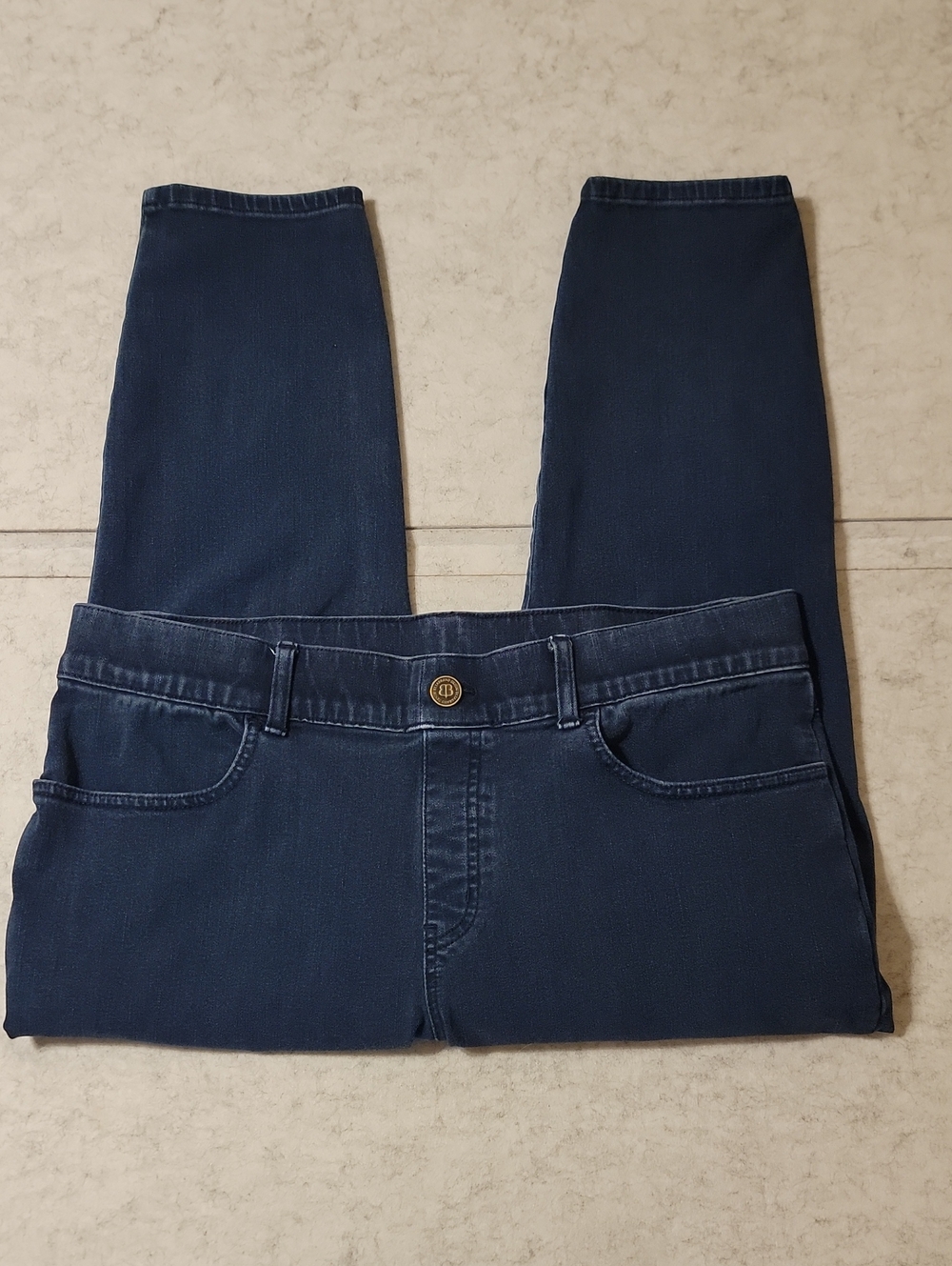 Betabrand XL Short Petite Denim Dress Pant Yoga Pants Capri Crop Pull On Jeans